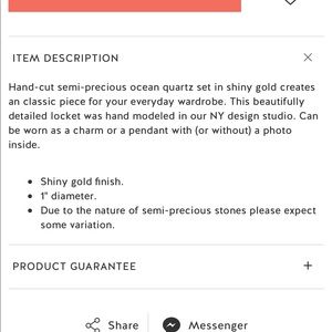 Stella & Dot Jewelry - Sentiment Stone locket Stella & Dot Jewelry - Sentiment Stone locket